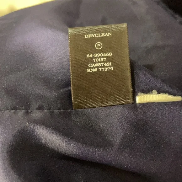 Ann Taylor Petite Navy Boiled Wool Sleeveless V neck Flounce Dress, Size 4P - Picture 14 of 14